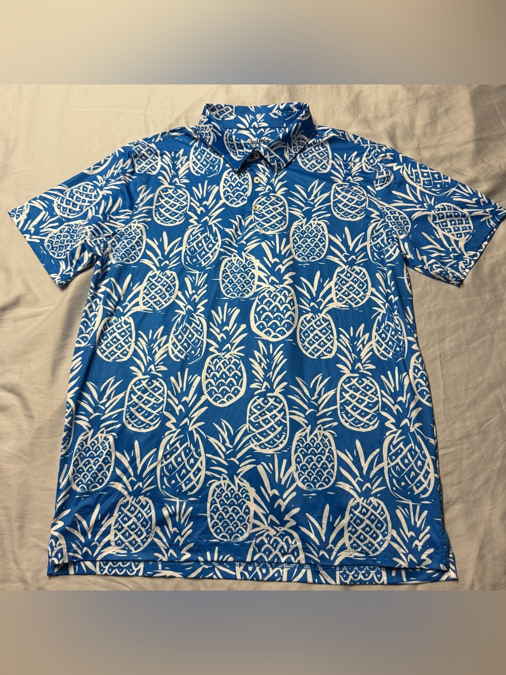 chubbies Blue Pineapple-Print Polo